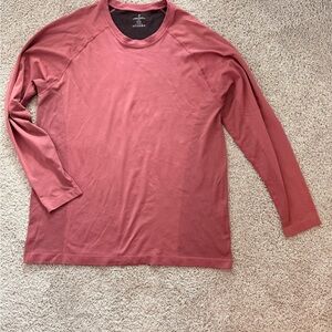 Fabletics Men's Long Sleeve Shirt in Salmon
